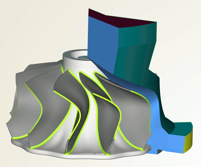 単一のタービン ブレードのパラメトリック CFD 流れドメイン