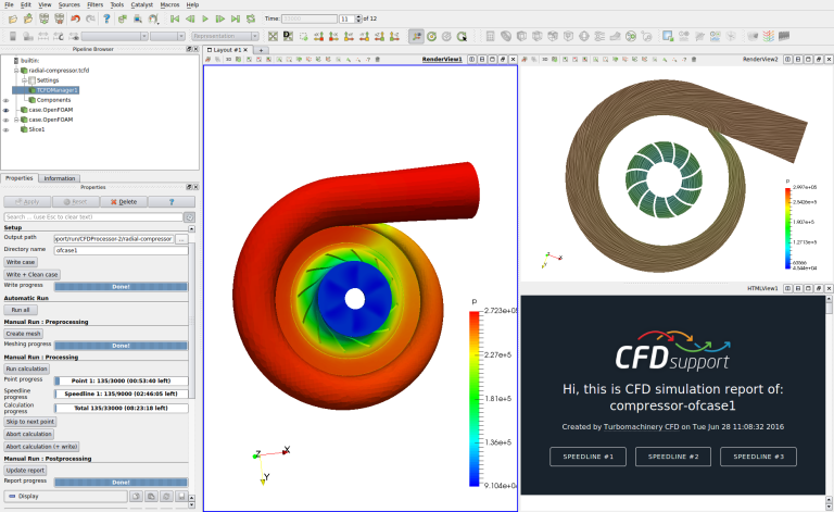 Turbomachinery CFD Compressor in graphical interface