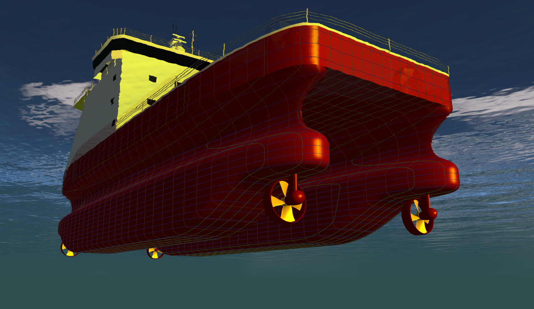 Illustration of a SWATH SOV vessel