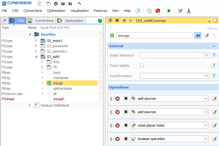 BRep user interface