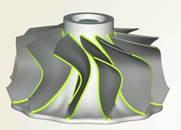 Variation of the turbine blade and scallops